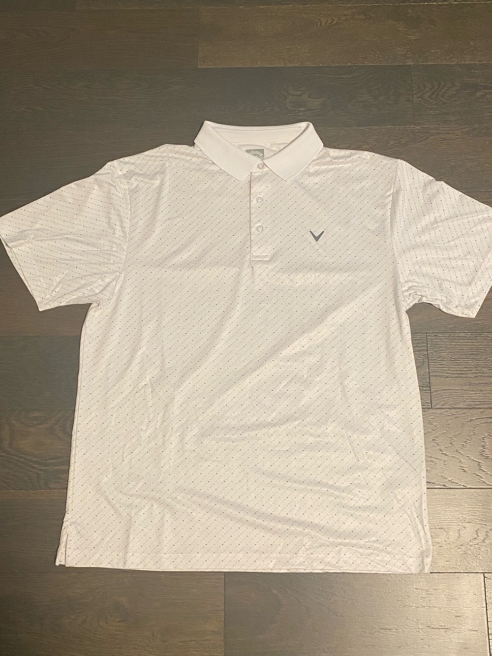 Callaway White Men’s Short-Sleeve Golf Polo with Micro Dot Texture